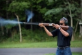 Barack Obama s'entranant au tir  Camp David