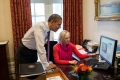 Barack Obama et sa secrétaire Anita Decker